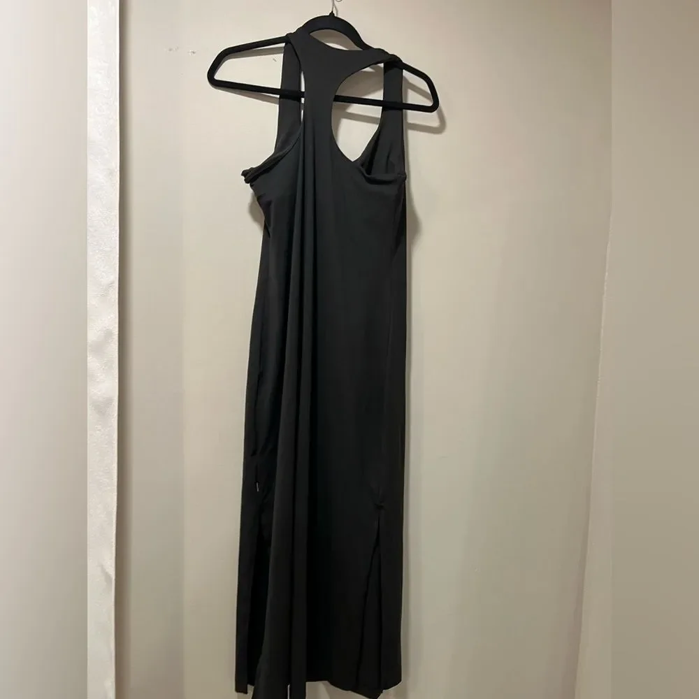 Vuori Halo Racerback Midi Tank Dress Size Large in Black